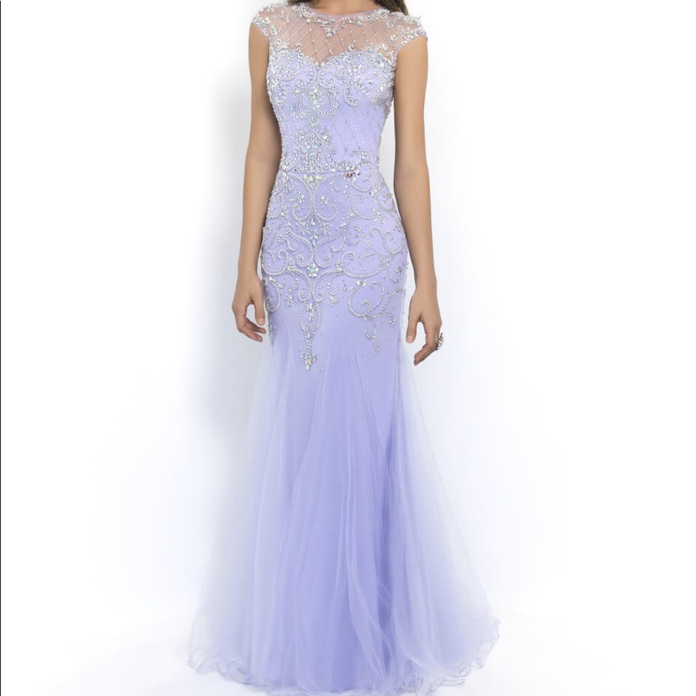 Mermaid Sheer Neck Sleeveless with beading
